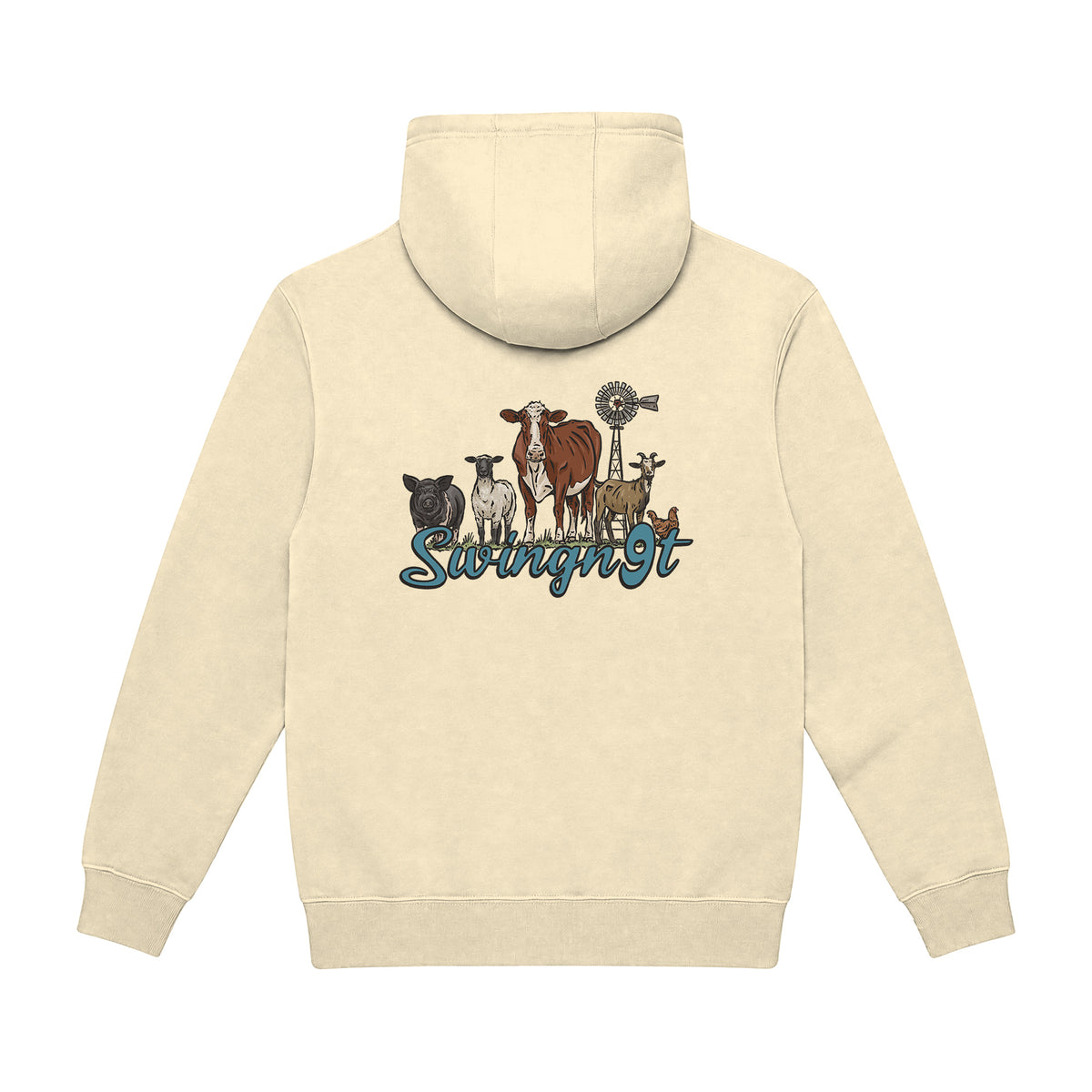 Livestock Hoodie / Pina Colada / back on white