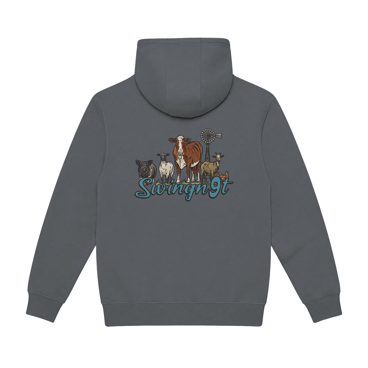 Livestock Hoodie / Rock / back on white