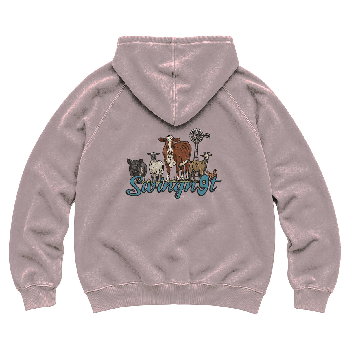 Livestock Hoodie / Vintage Zinc / back on white