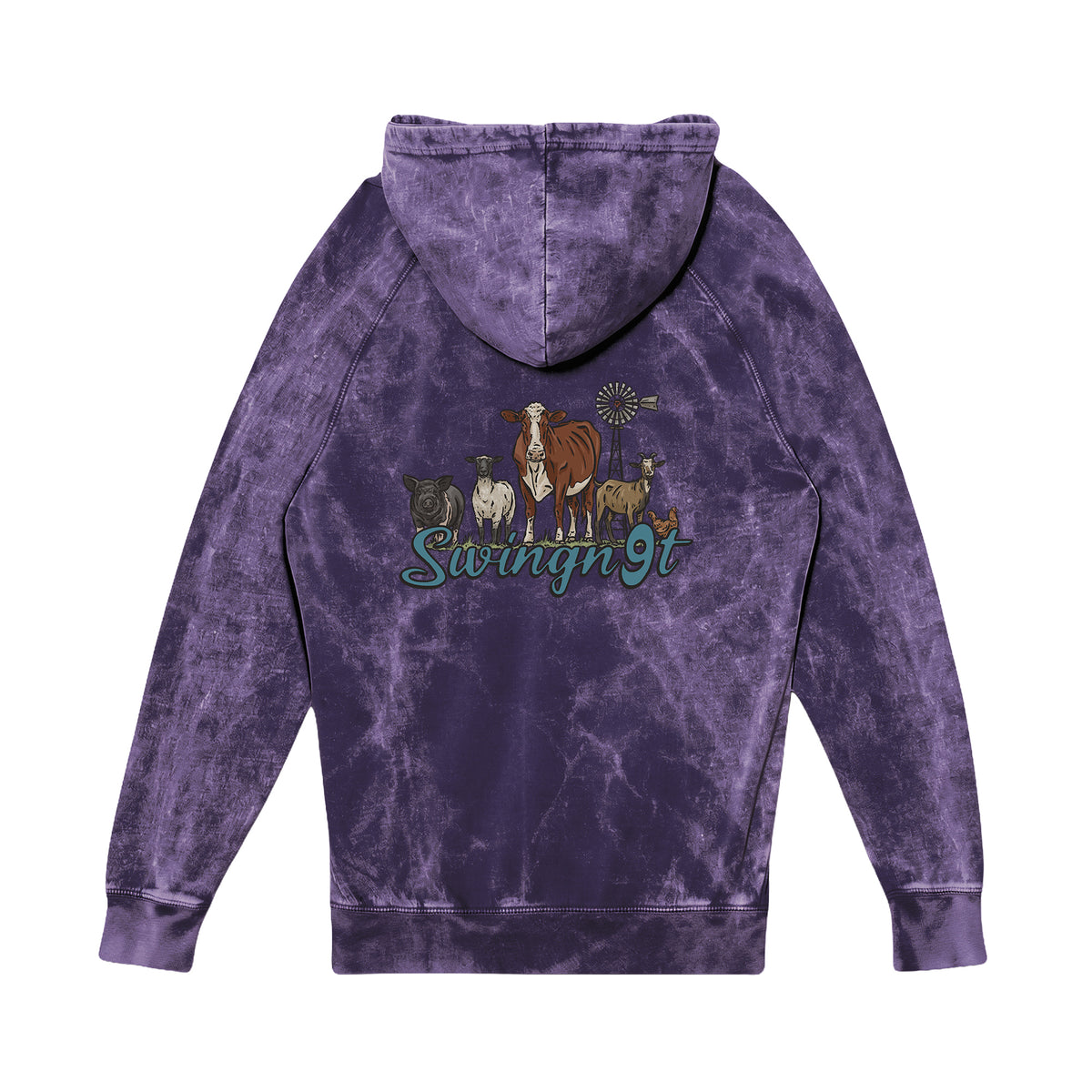 Livestock Hoodie / Cloud Purple / back on white