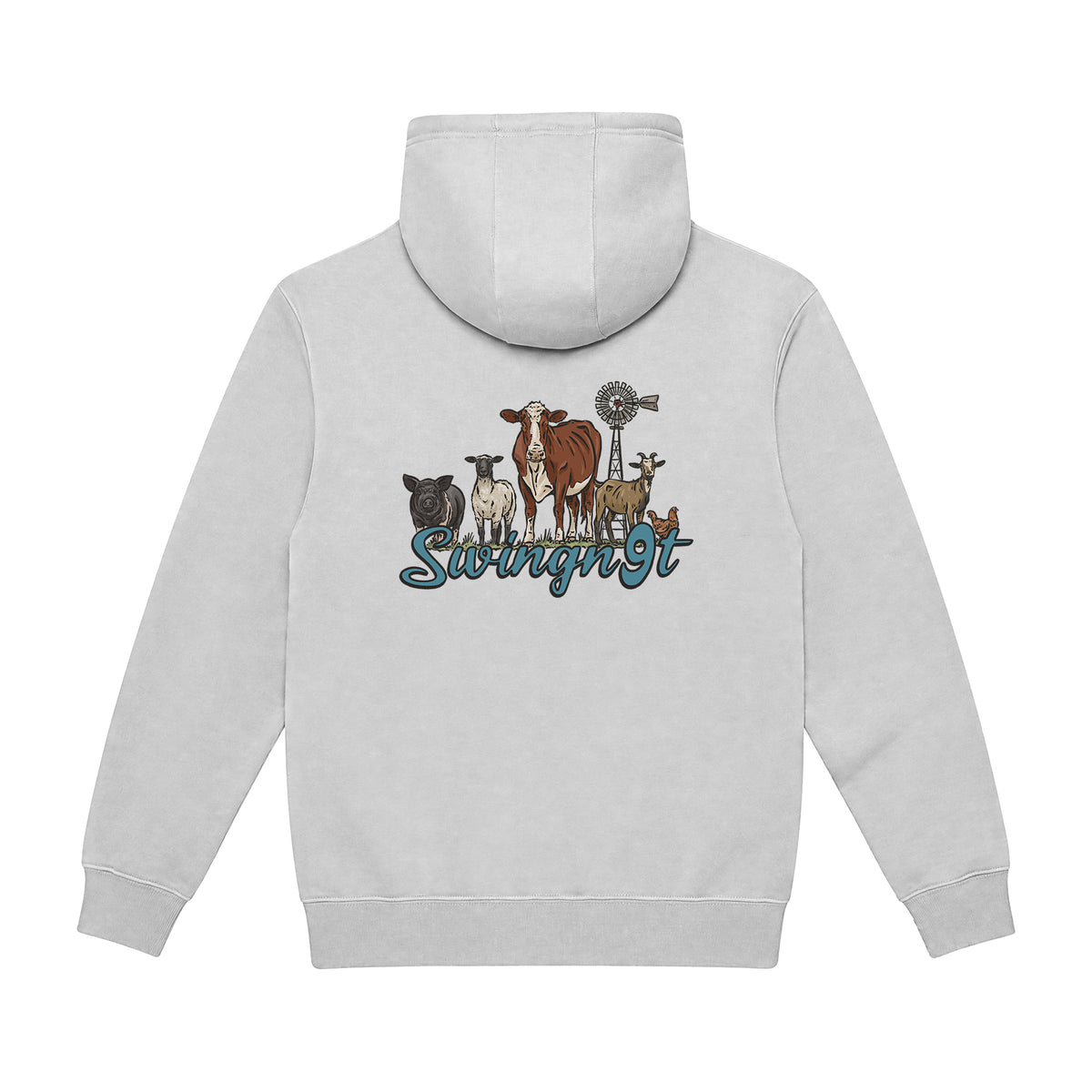Livestock Hoodie / Dove Grey / back on white