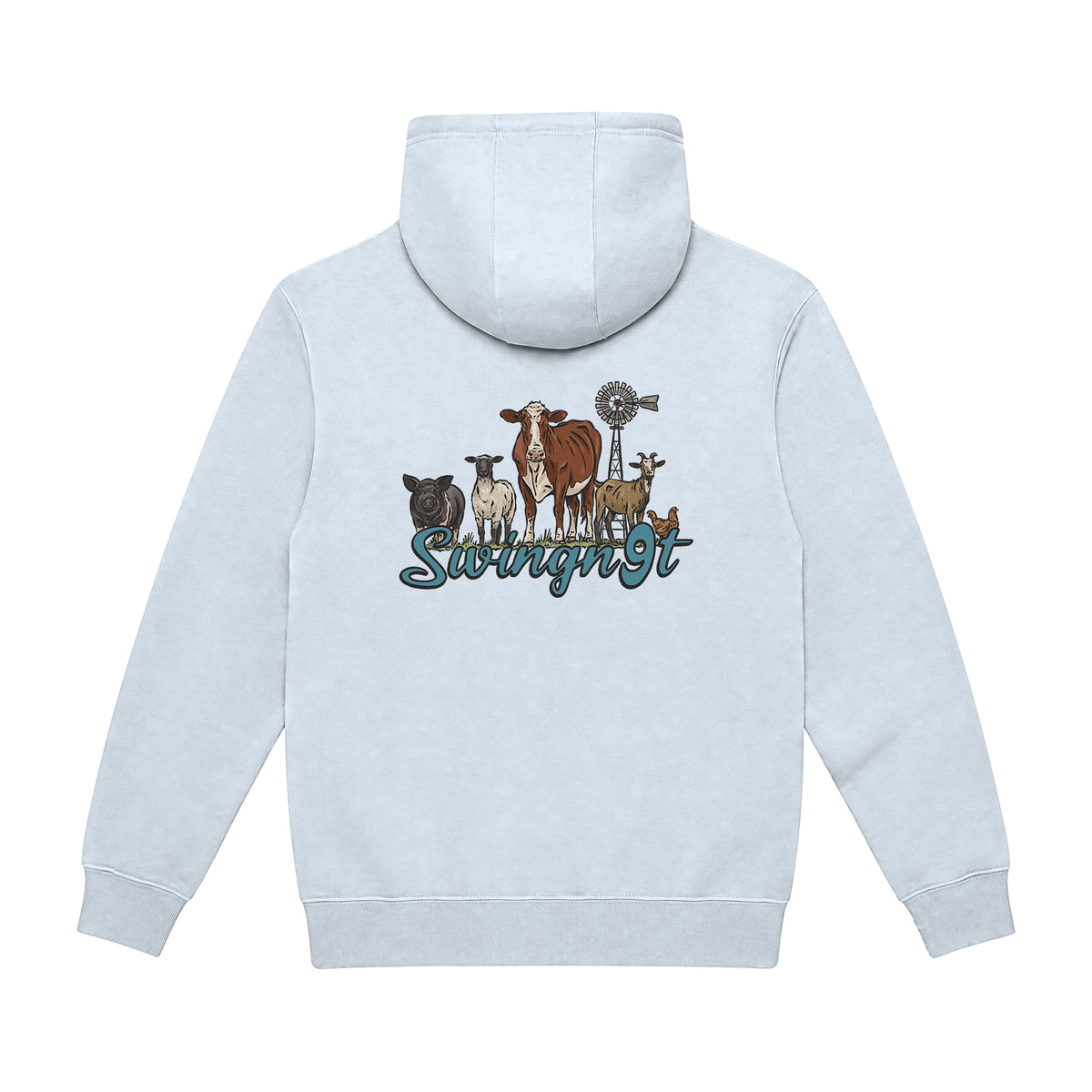 Livestock Hoodie / White / back on white