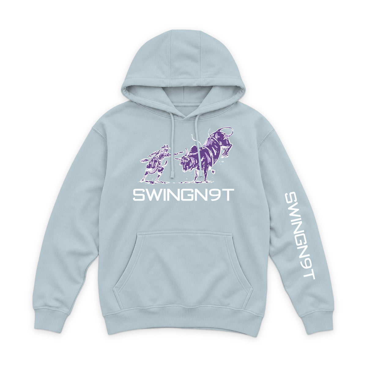 Guardian of the Dirt Hoodie / Blue Mist / front on white