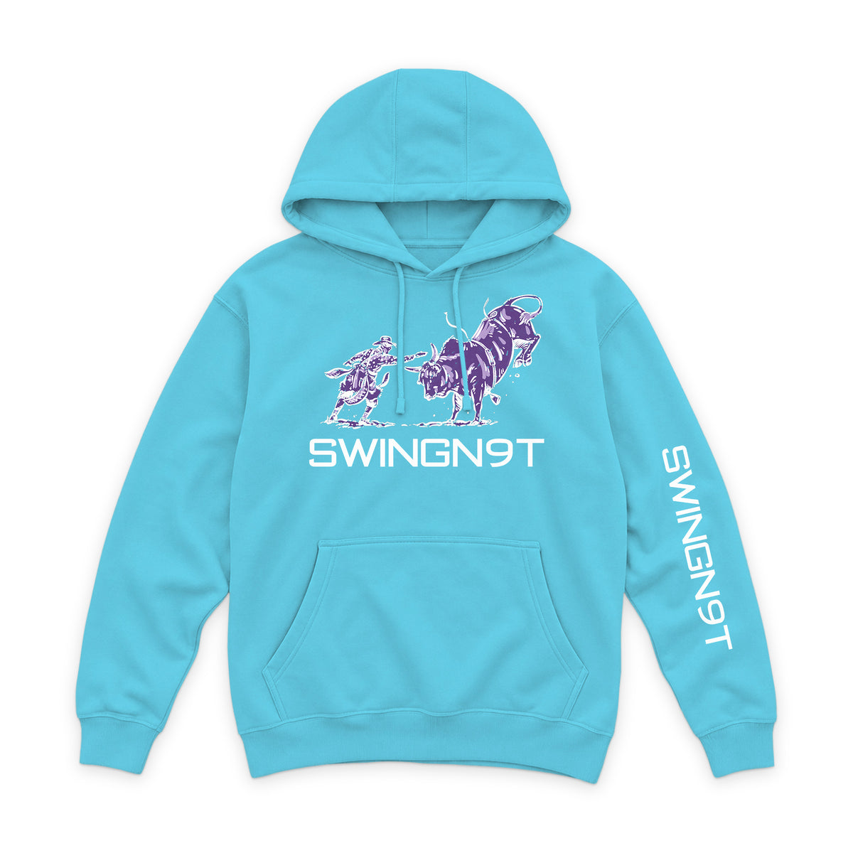 Guardian of the Dirt Hoodie / Ocean Blue / front on white