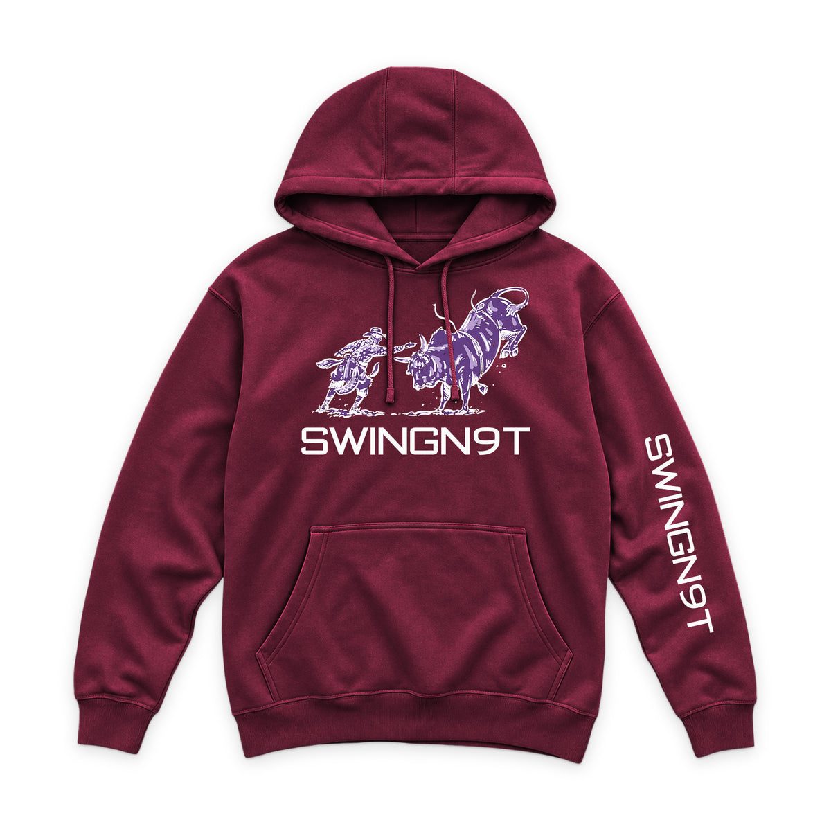 Guardian of the Dirt Hoodie / Burgundy / front on white