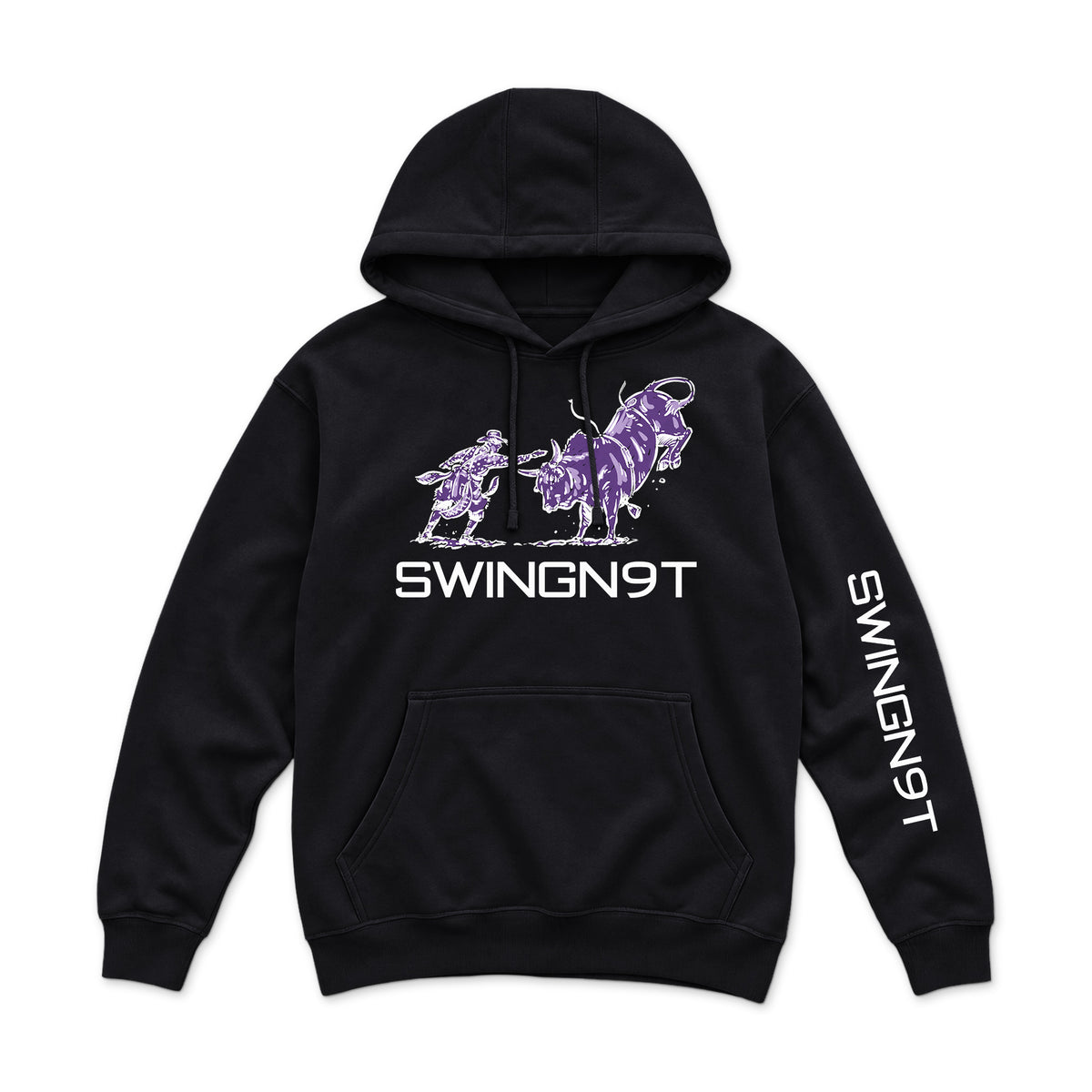 Guardian of the Dirt Hoodie — Black — front view on white