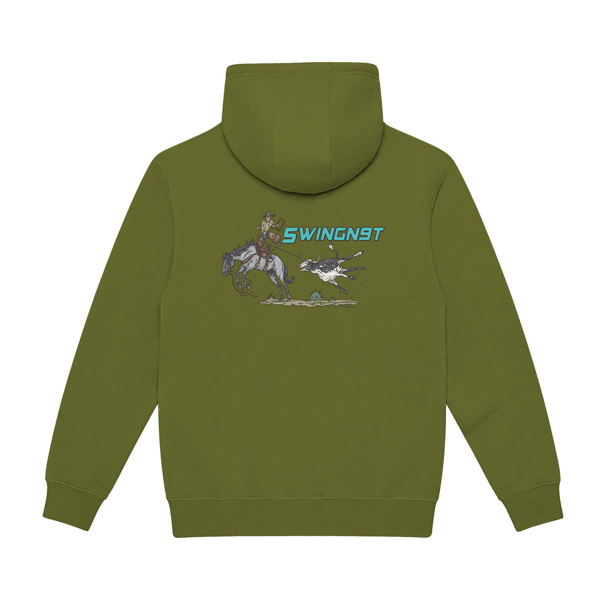 Dally Em Up Hoodie / Army Green / back on white