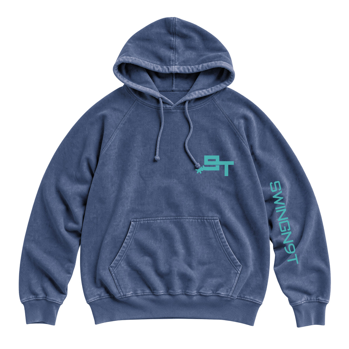 Dally Em Up Hoodie / Vintage Denim / front on white
