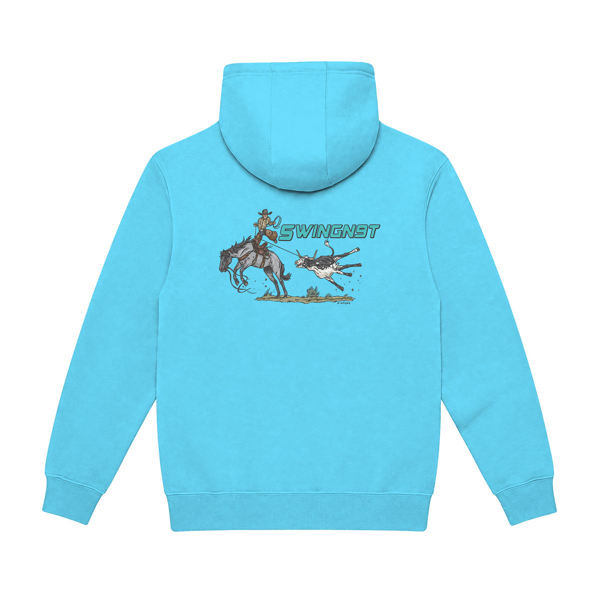 Dally Em Up Hoodie / Ocean Blue / back on white