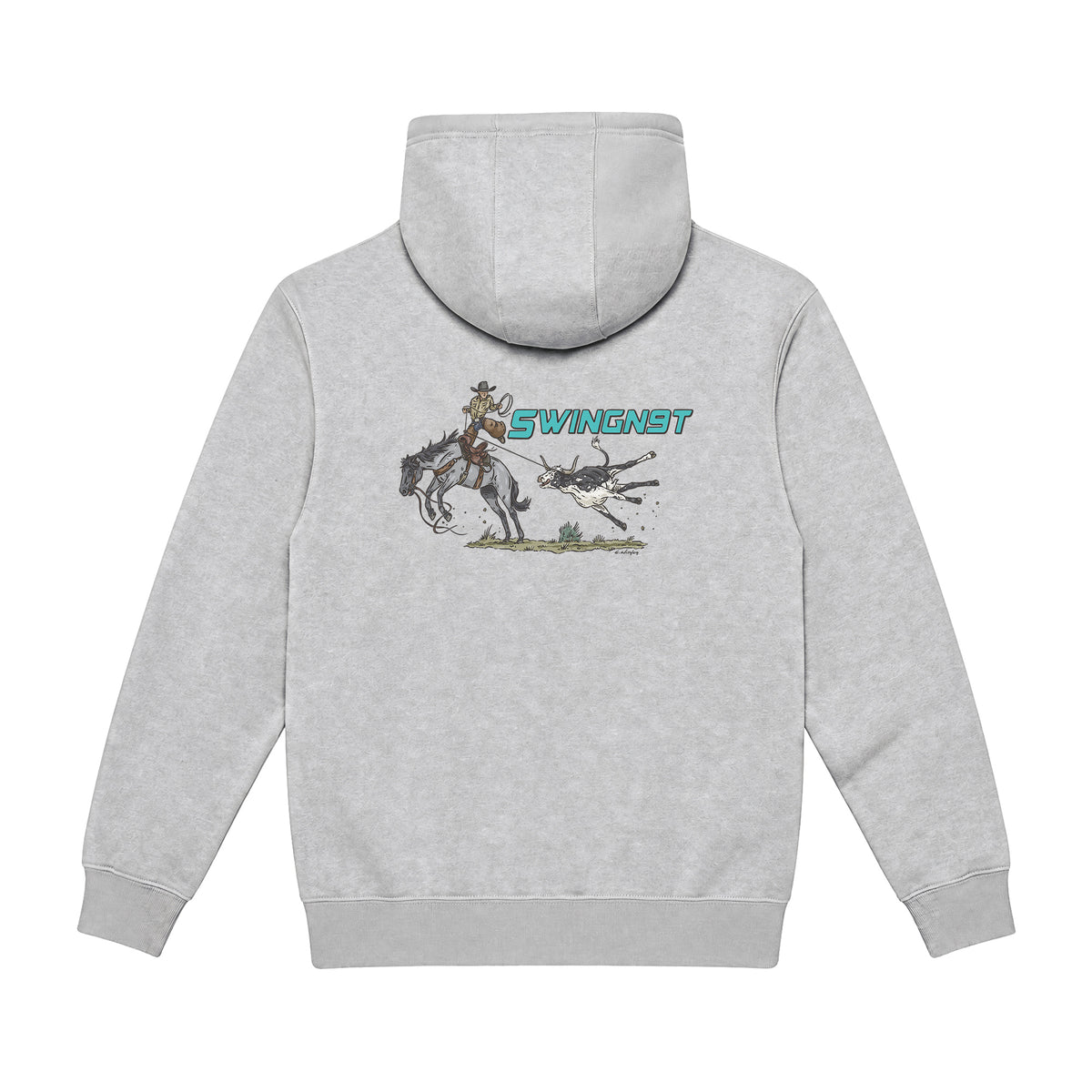 Dally Em Up Hoodie / Heather Grey / back on white