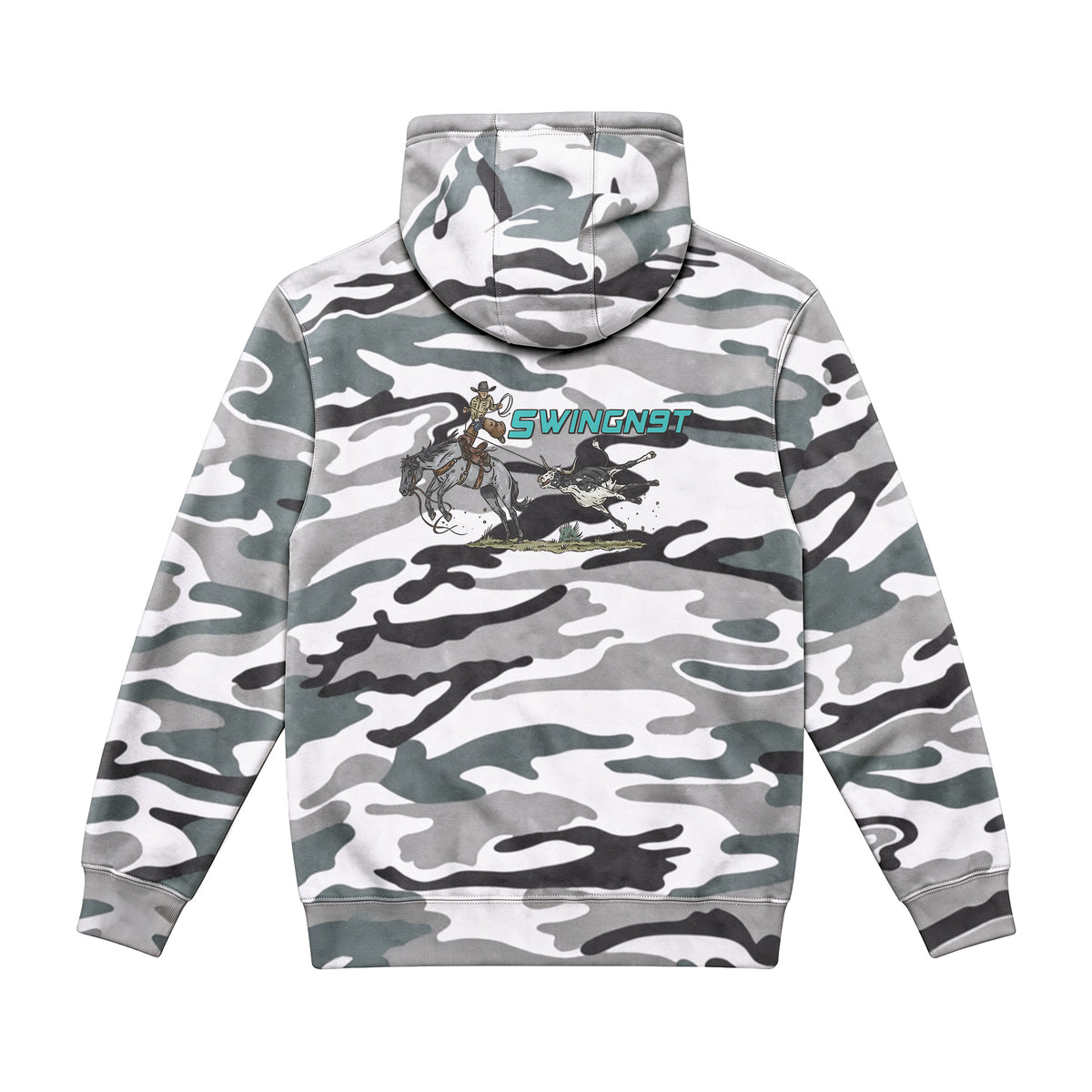 Dally Em Up Hoodie / Sage Camo / back on white