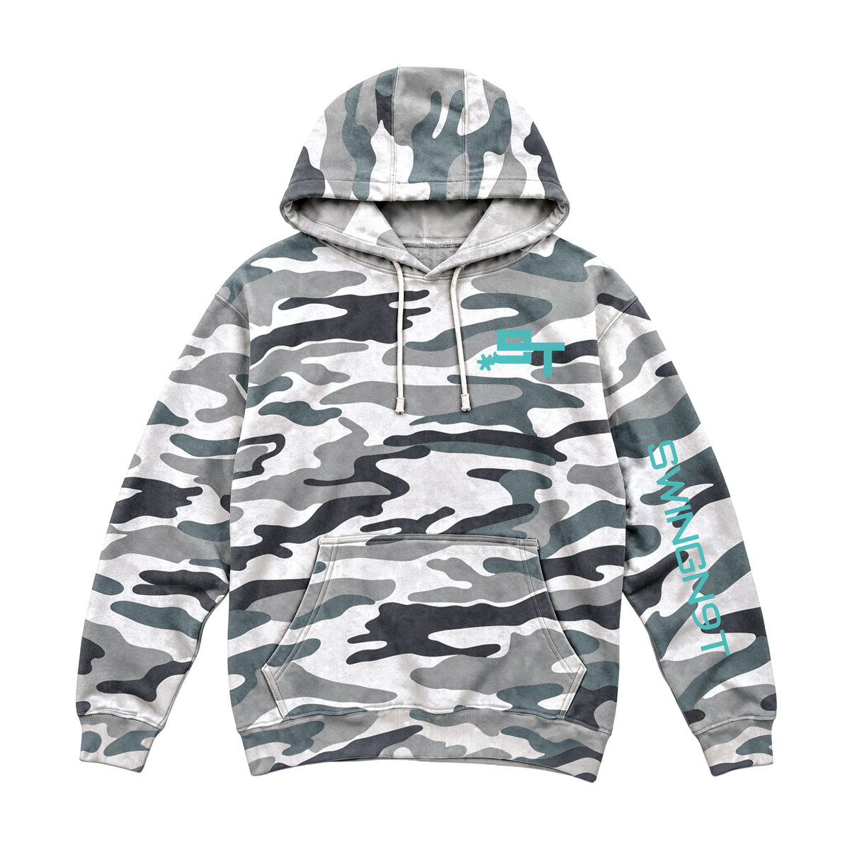 Dally Em Up Hoodie / Sage Camo / front on white