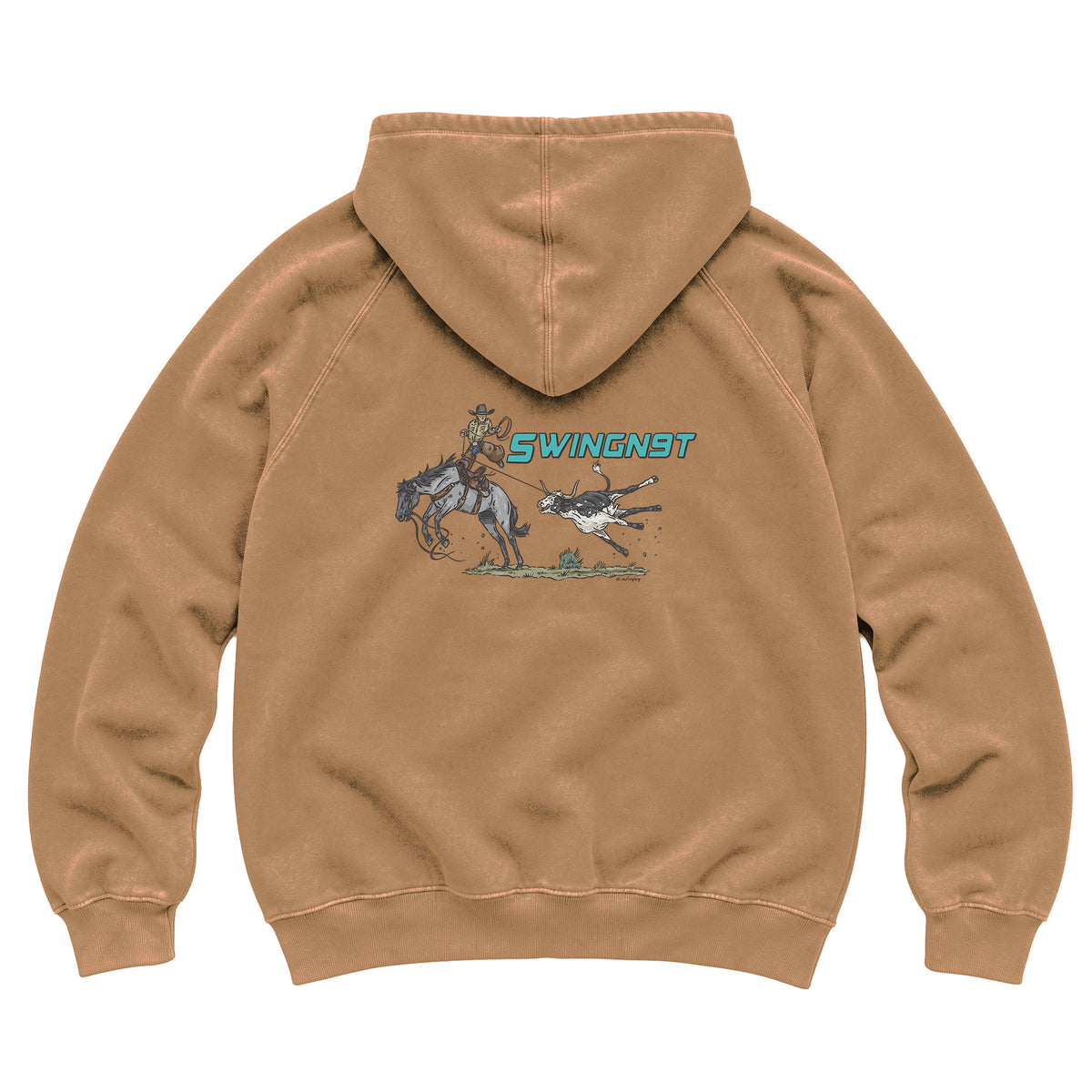 Dally Em Up Hoodie / Vintage Camel / back on white