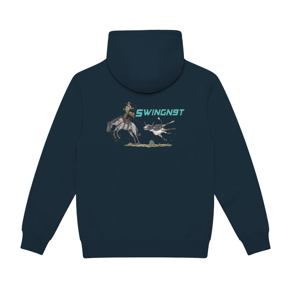 Dally Em Up Hoodie / Navy / back on white