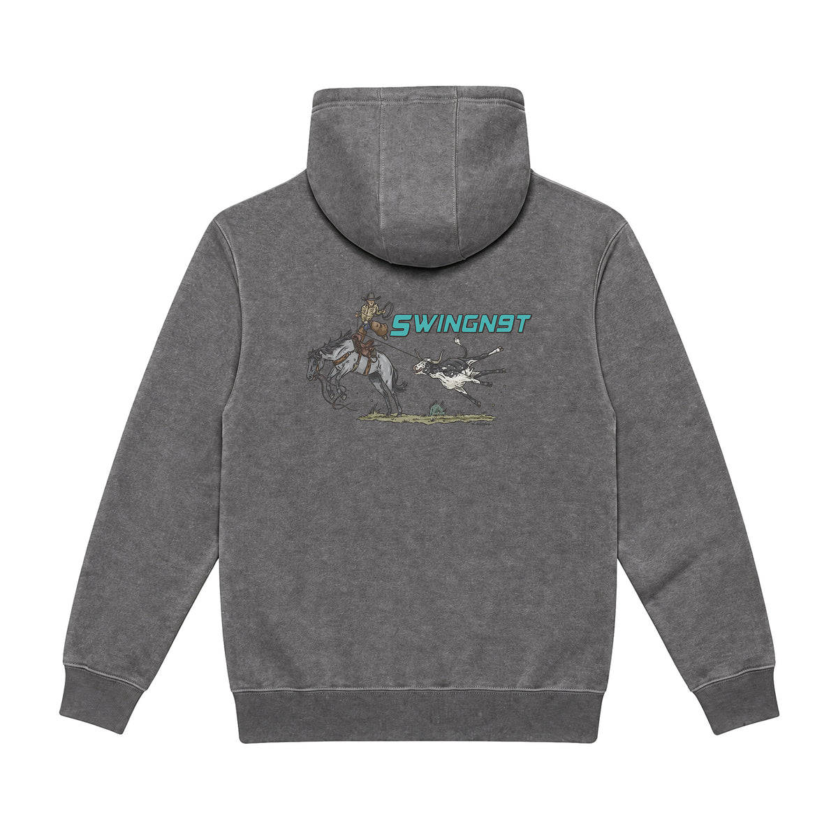 Dally Em Up Hoodie / Charcoal Heather / back on white