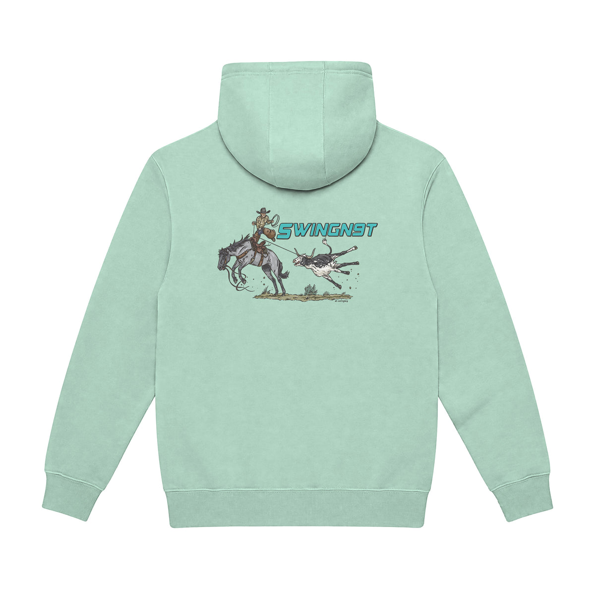 Dally Em Up Hoodie / Seafoam / back on white