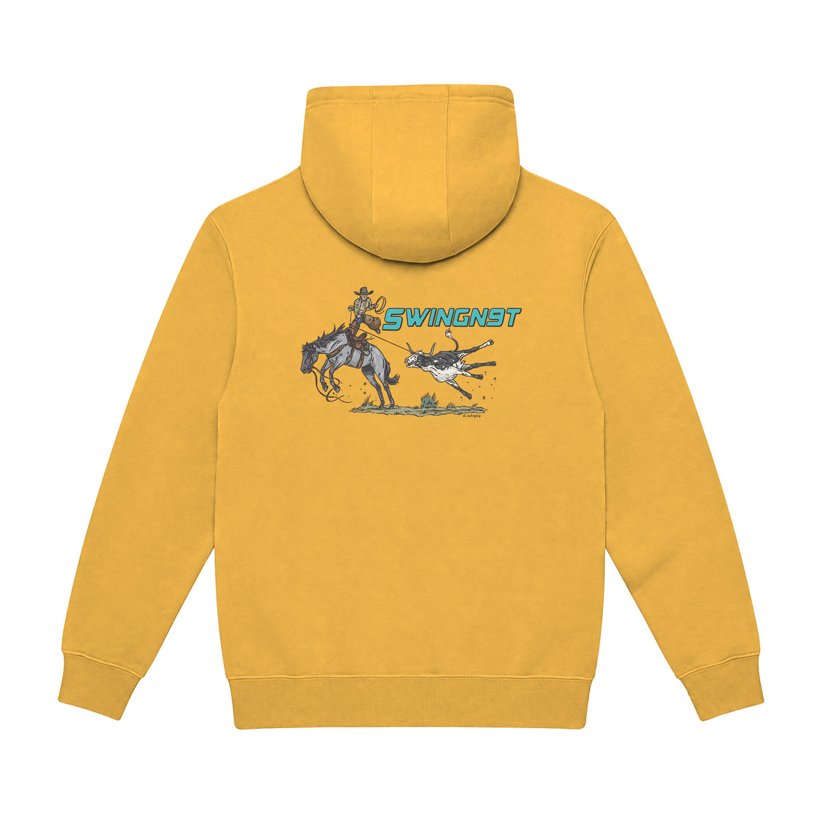 Dally Em Up Hoodie / Mustard / back on white