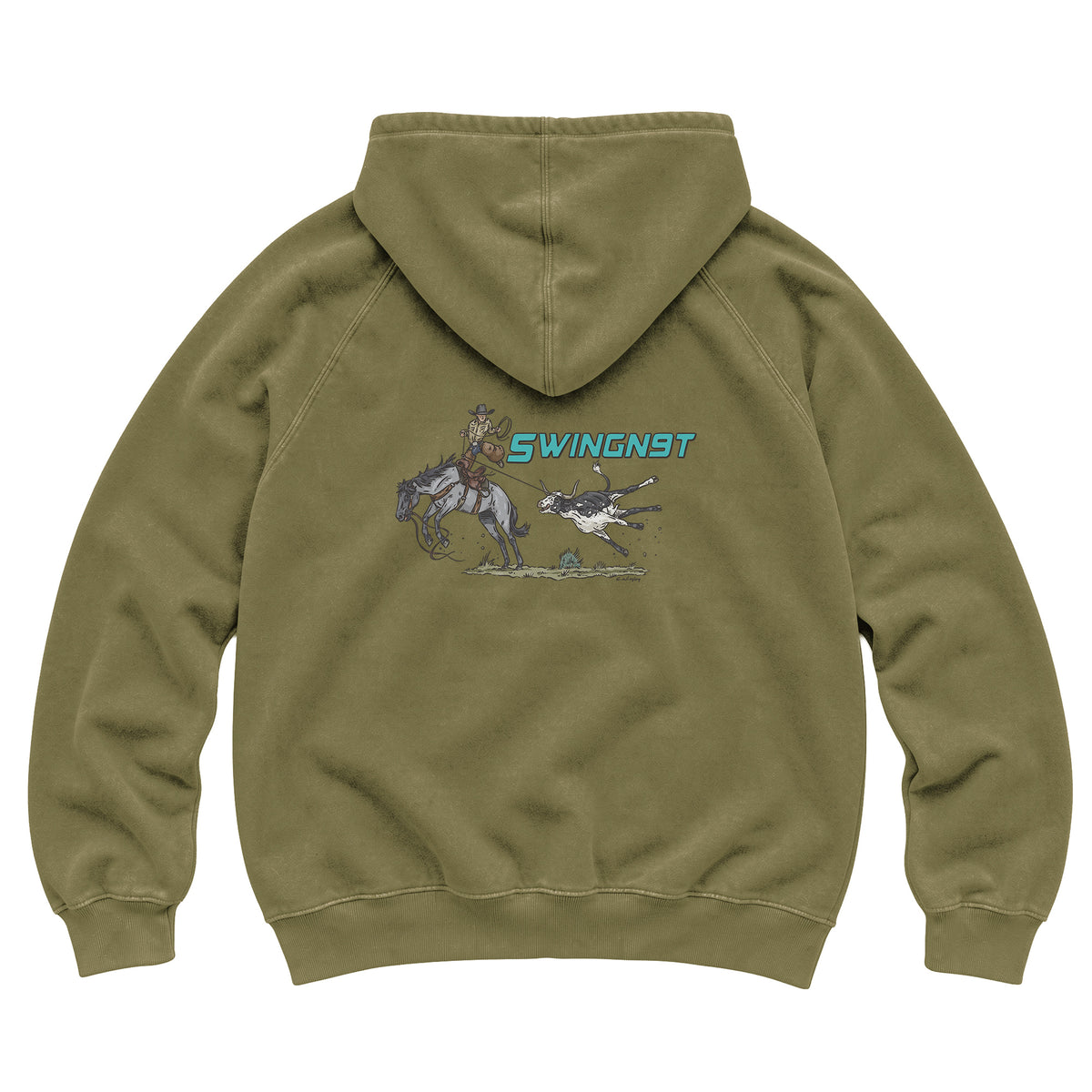 Dally Em Up Hoodie / Vintage Olive / back on white