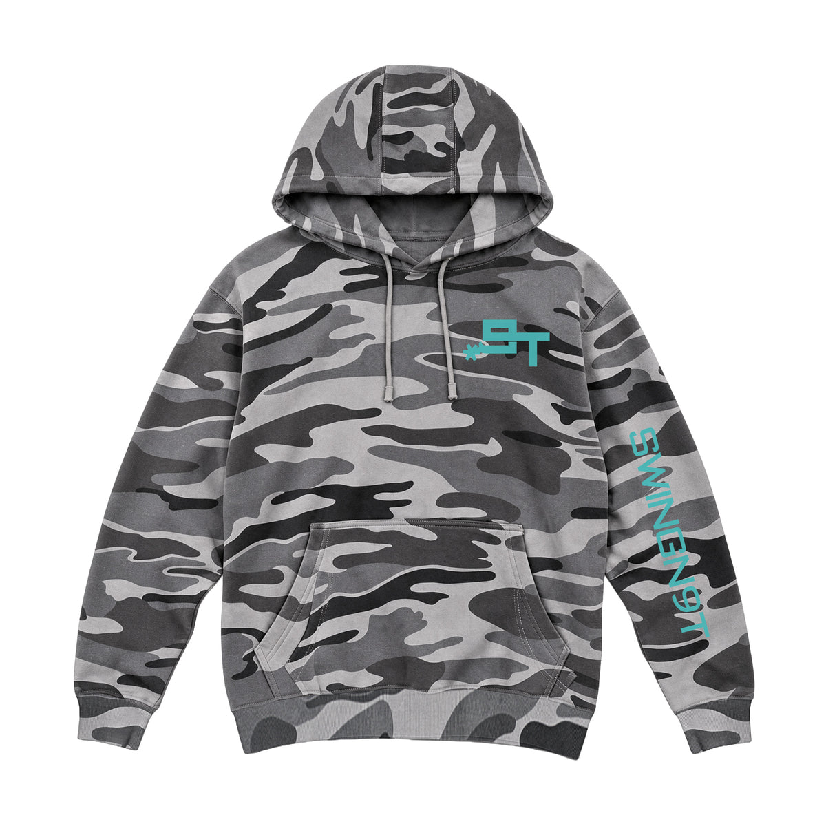 Dally Em Up Hoodie / Slate Camo / front on white