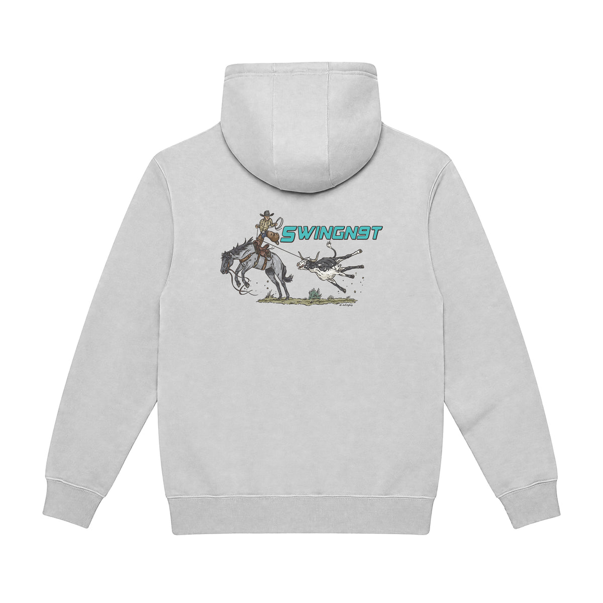 Dally Em Up Hoodie / Dove Grey / back on white
