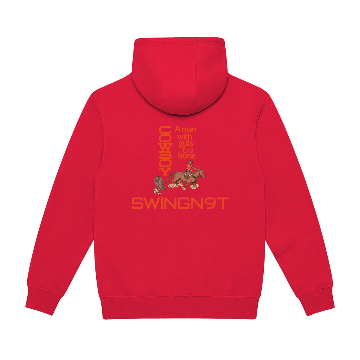 Cowboy Guts Hoodie / Cardinal / back on white