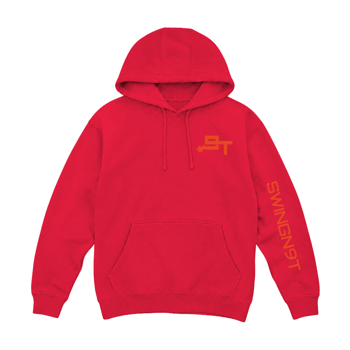 Cowboy Guts Hoodie / Cardinal / front on white