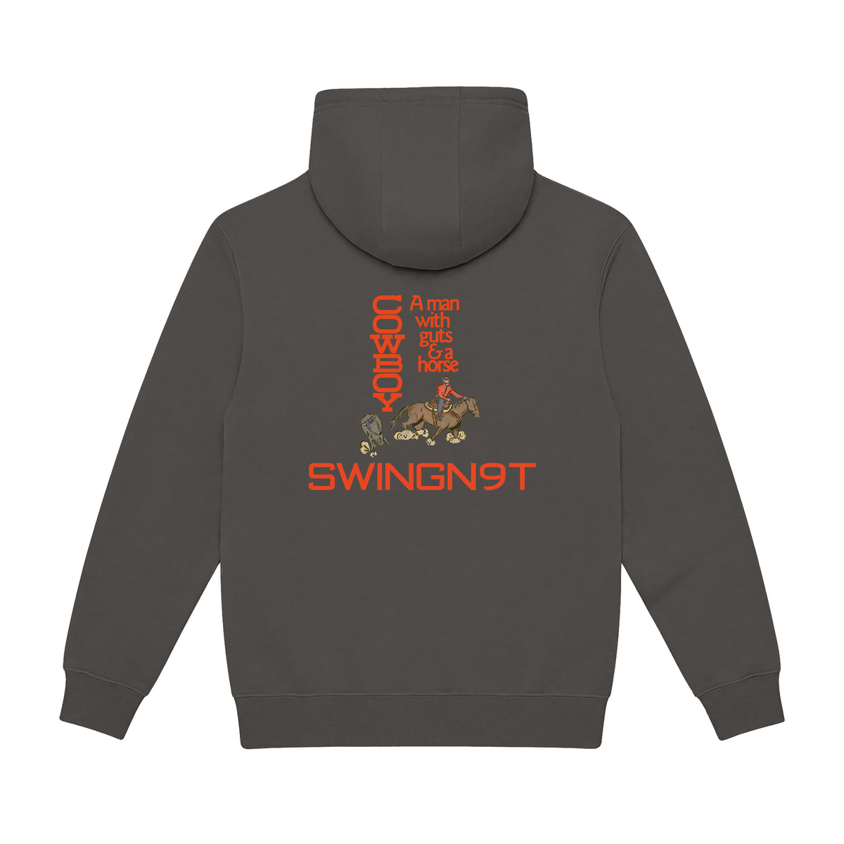 Cowboy Guts Hoodie / Smoke / back on white