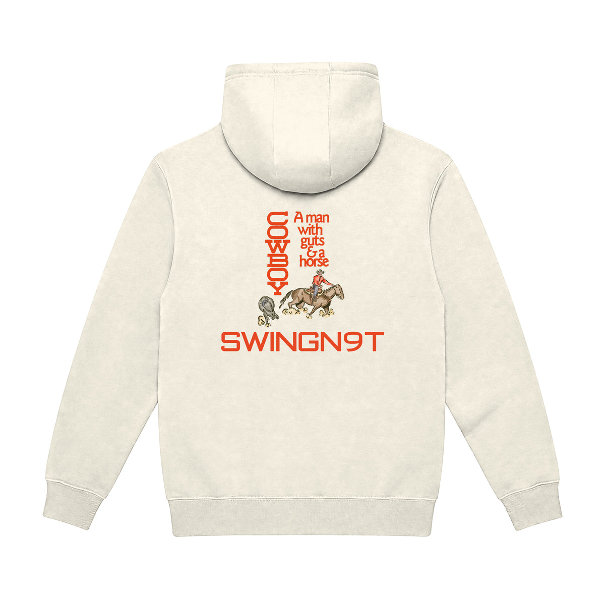 Cowboy Guts Hoodie / Tofu / back on white