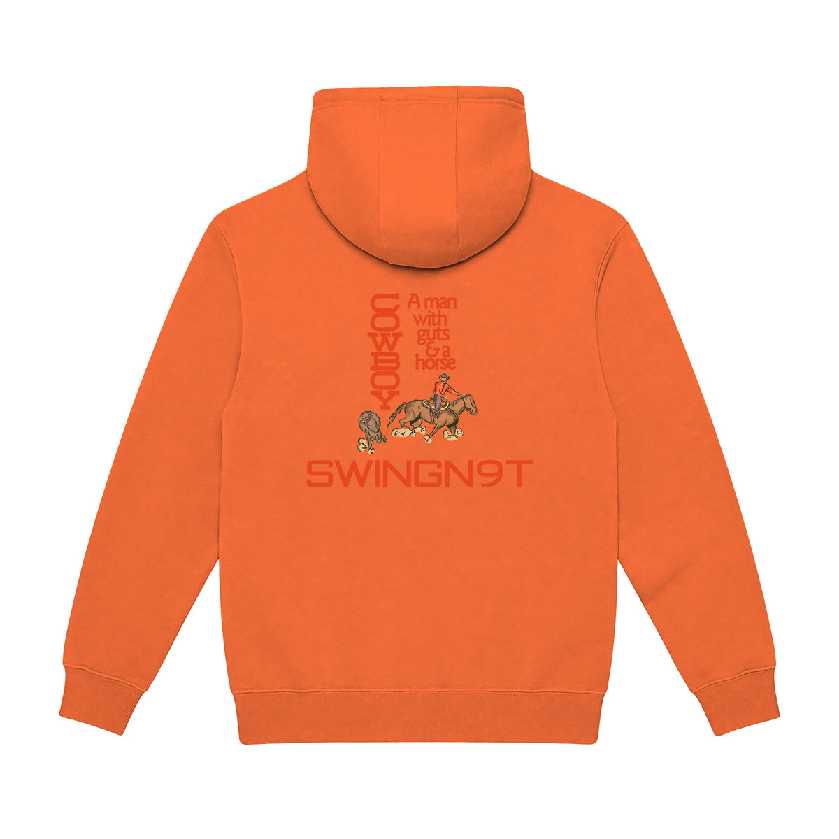 Cowboy Guts Hoodie / Carrot / back on white