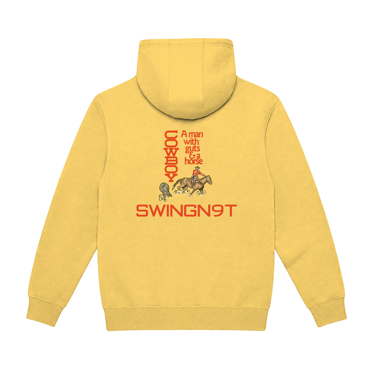 Cowboy Guts Hoodie / Antique Gold / back on white