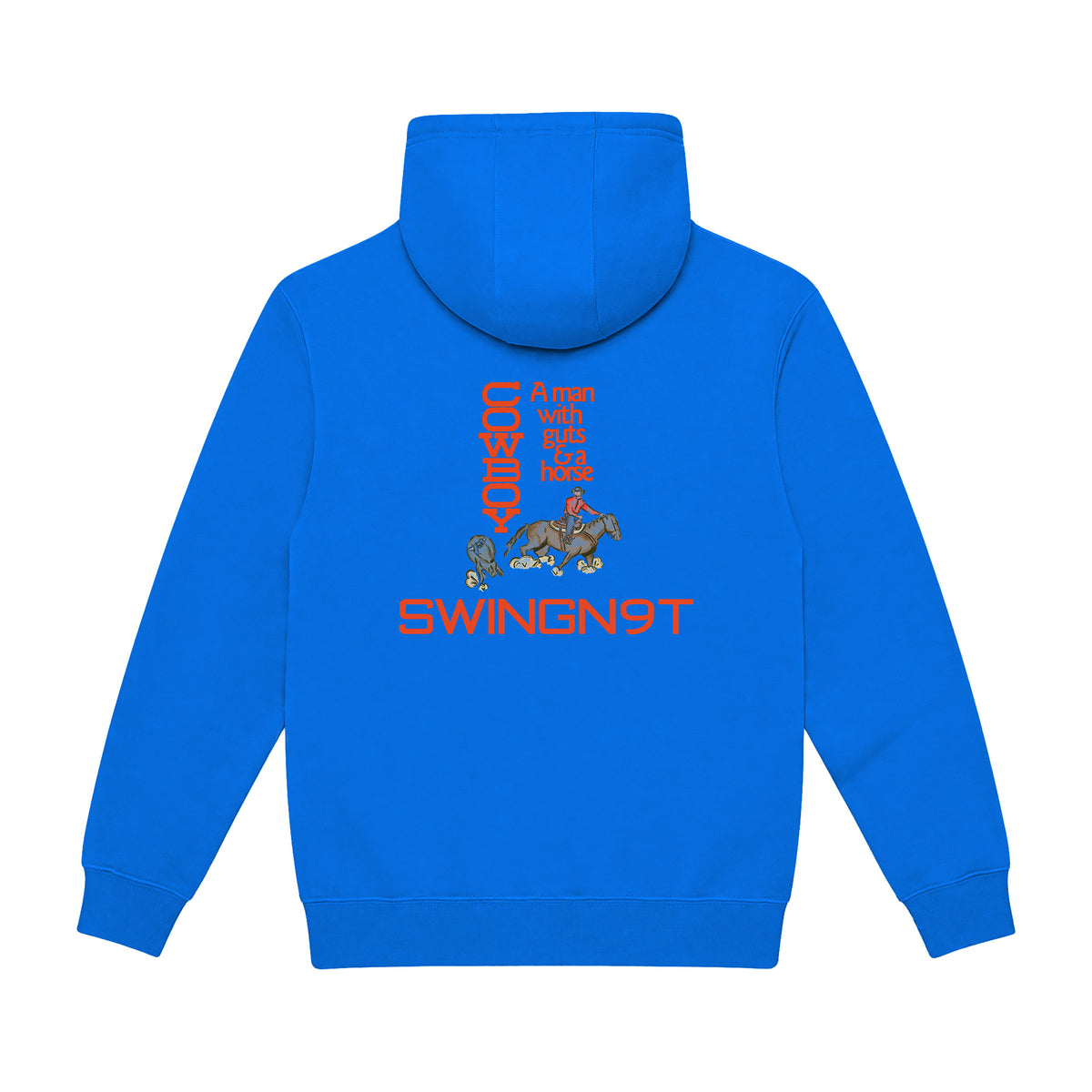 Cowboy Guts Hoodie / True Royal / back on white
