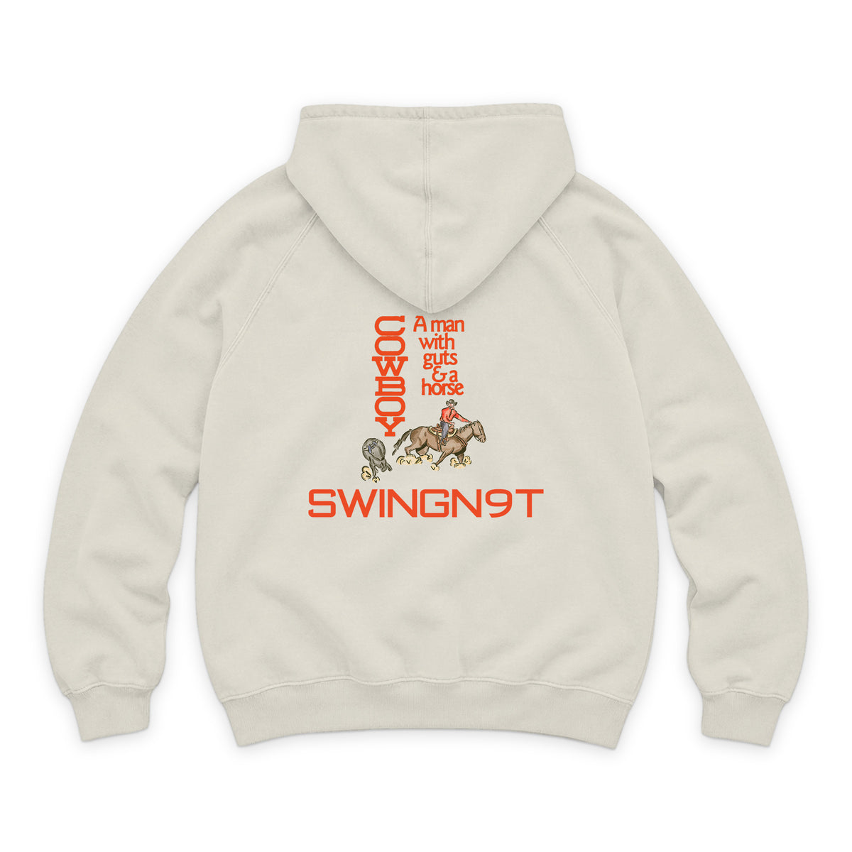 Cowboy Guts Hoodie / Vintage Arctic / back on white