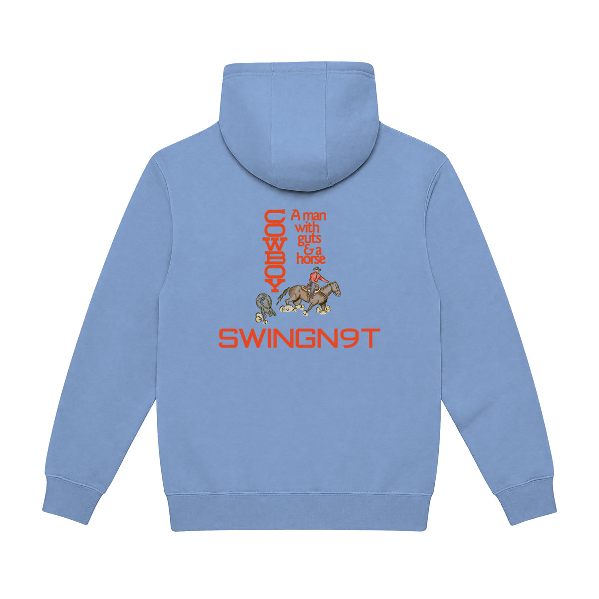 Cowboy Guts Hoodie / Colony Blue / back on white