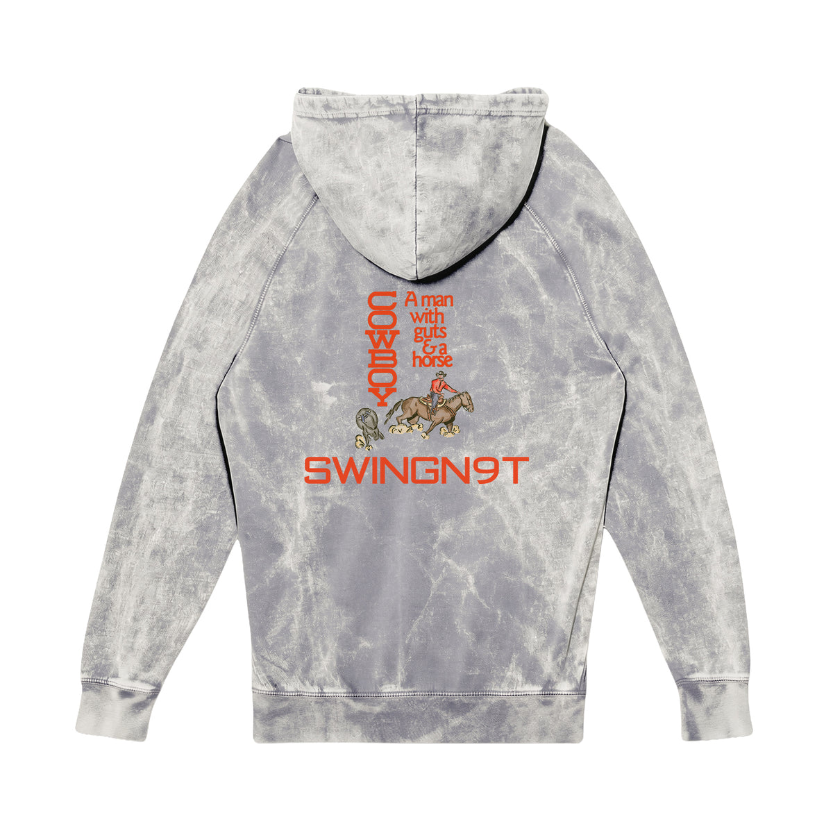 Cowboy Guts Hoodie / Cloud Rock / back on white