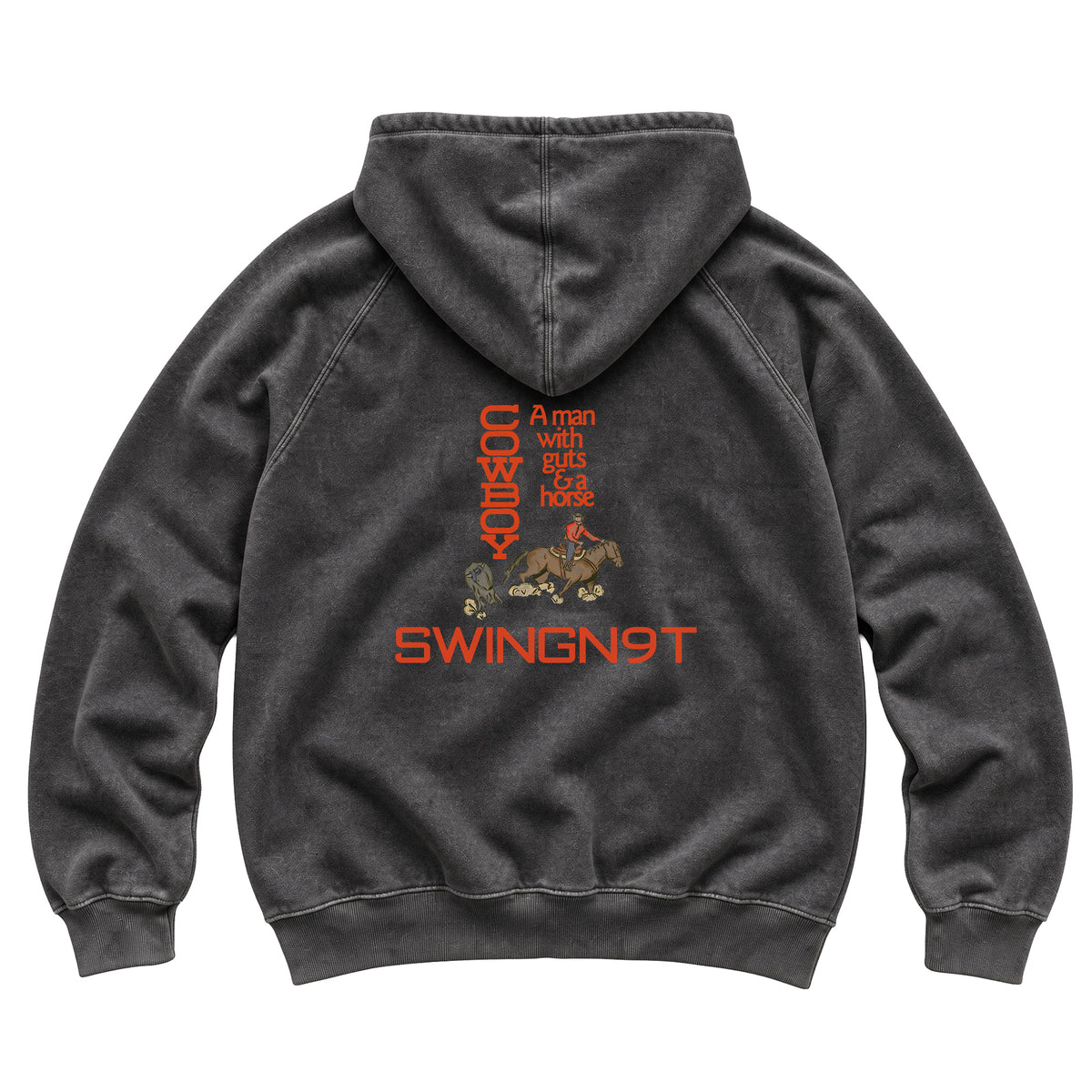 Cowboy Guts Hoodie / Vintage Black / back on white