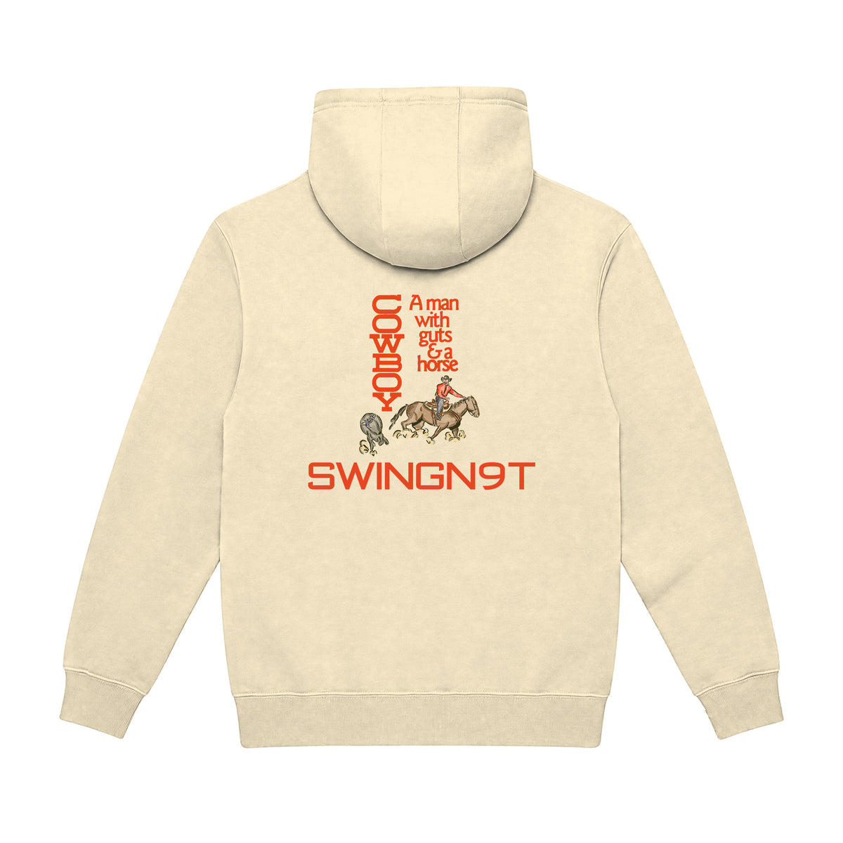 Cowboy Guts Hoodie / Pina Colada / back on white