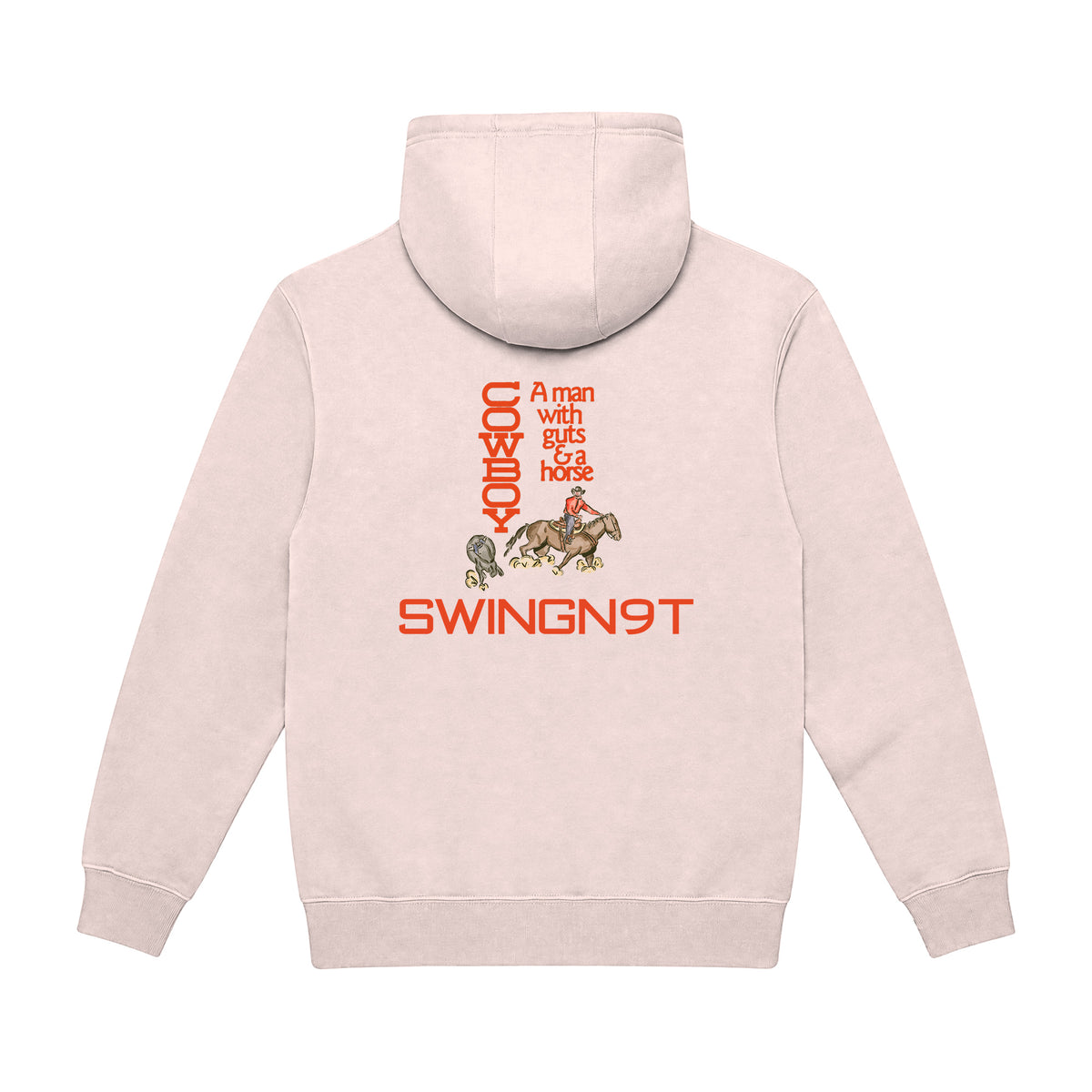 Cowboy Guts Hoodie / Pale Pink / back on white