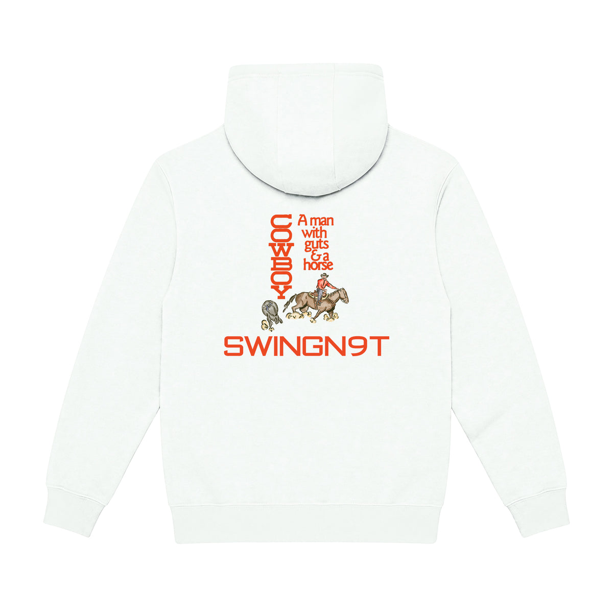 Cowboy Guts Hoodie / Oatmeal Heather / back on white