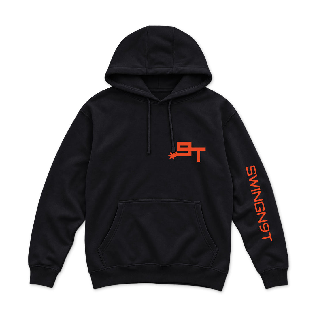 Cowboy Guts Hoodie — Black — back view on white