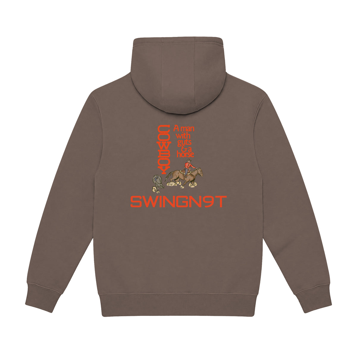 Cowboy Guts Hoodie / Coffee / back on white