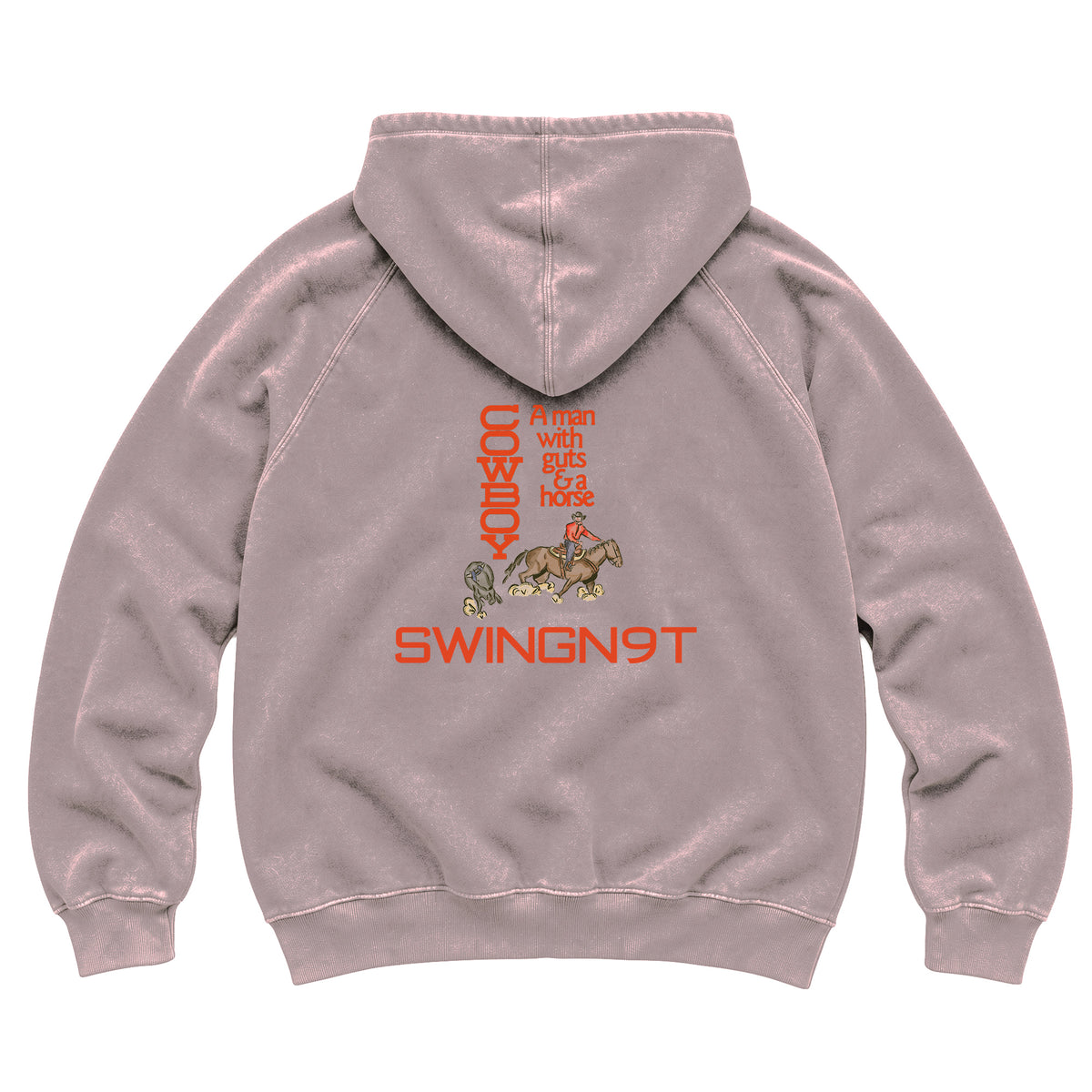 Cowboy Guts Hoodie / Vintage Zinc / back on white