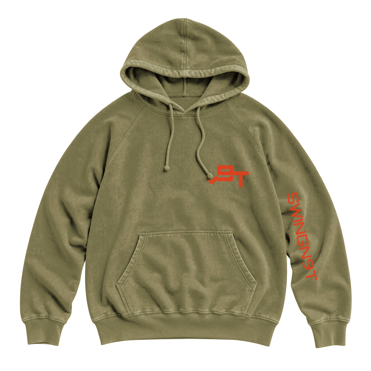 Cowboy Guts Hoodie / Vintage Olive / front on white