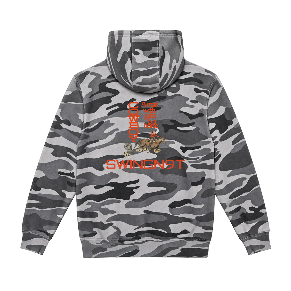 Cowboy Guts Hoodie / Slate Camo / back on white