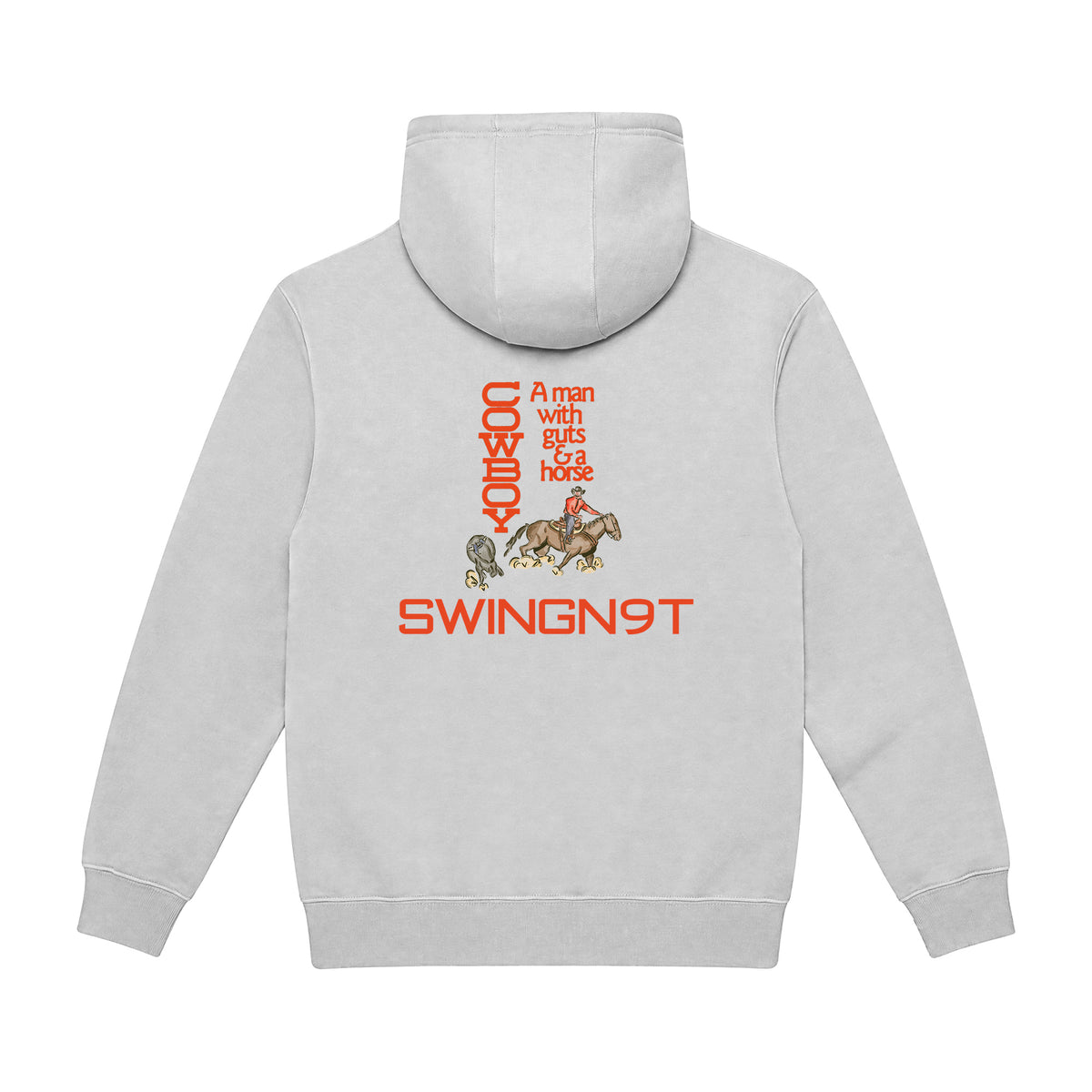 Cowboy Guts Hoodie / Dove Grey / back on white