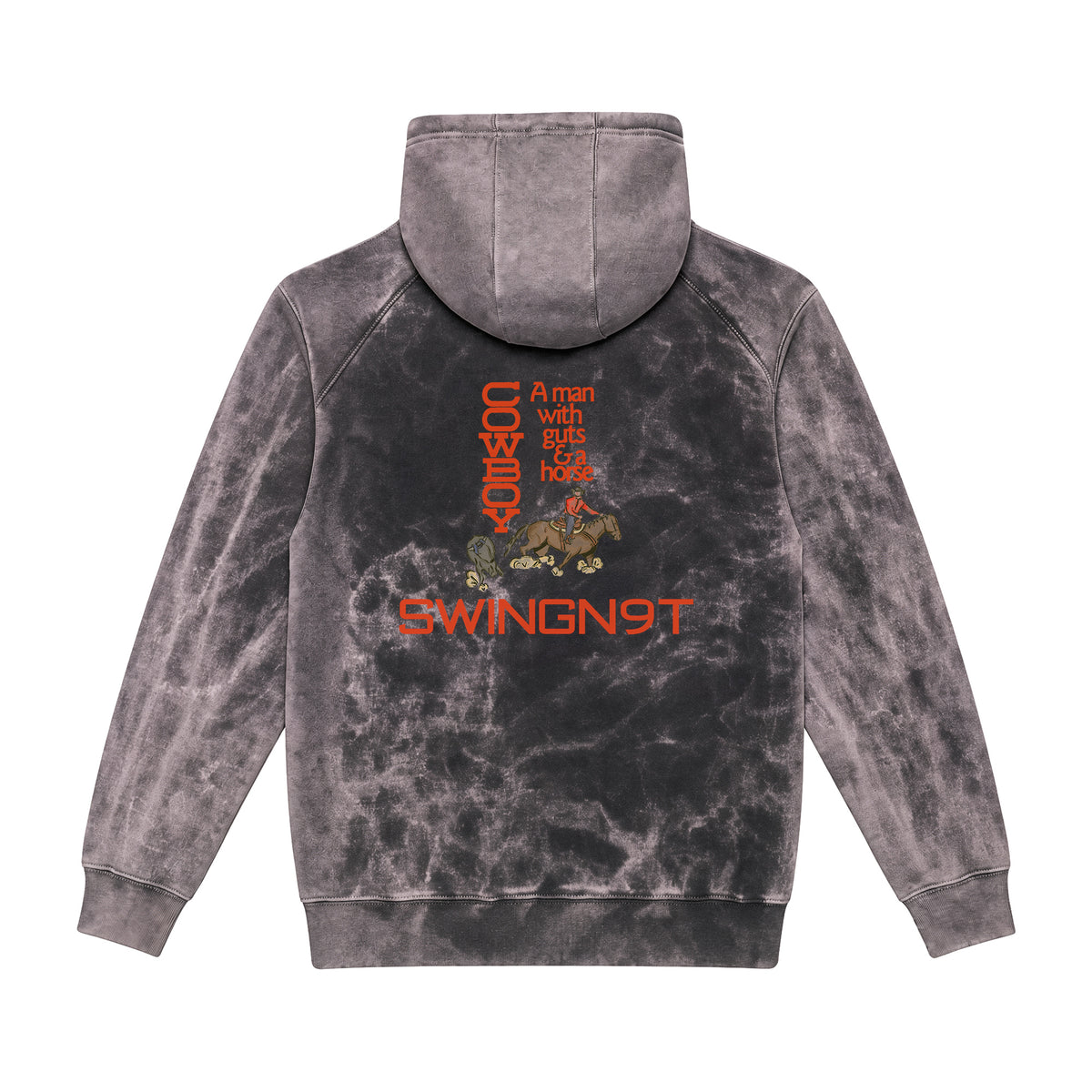 Cowboy Guts Hoodie / Cloud Black / back on white