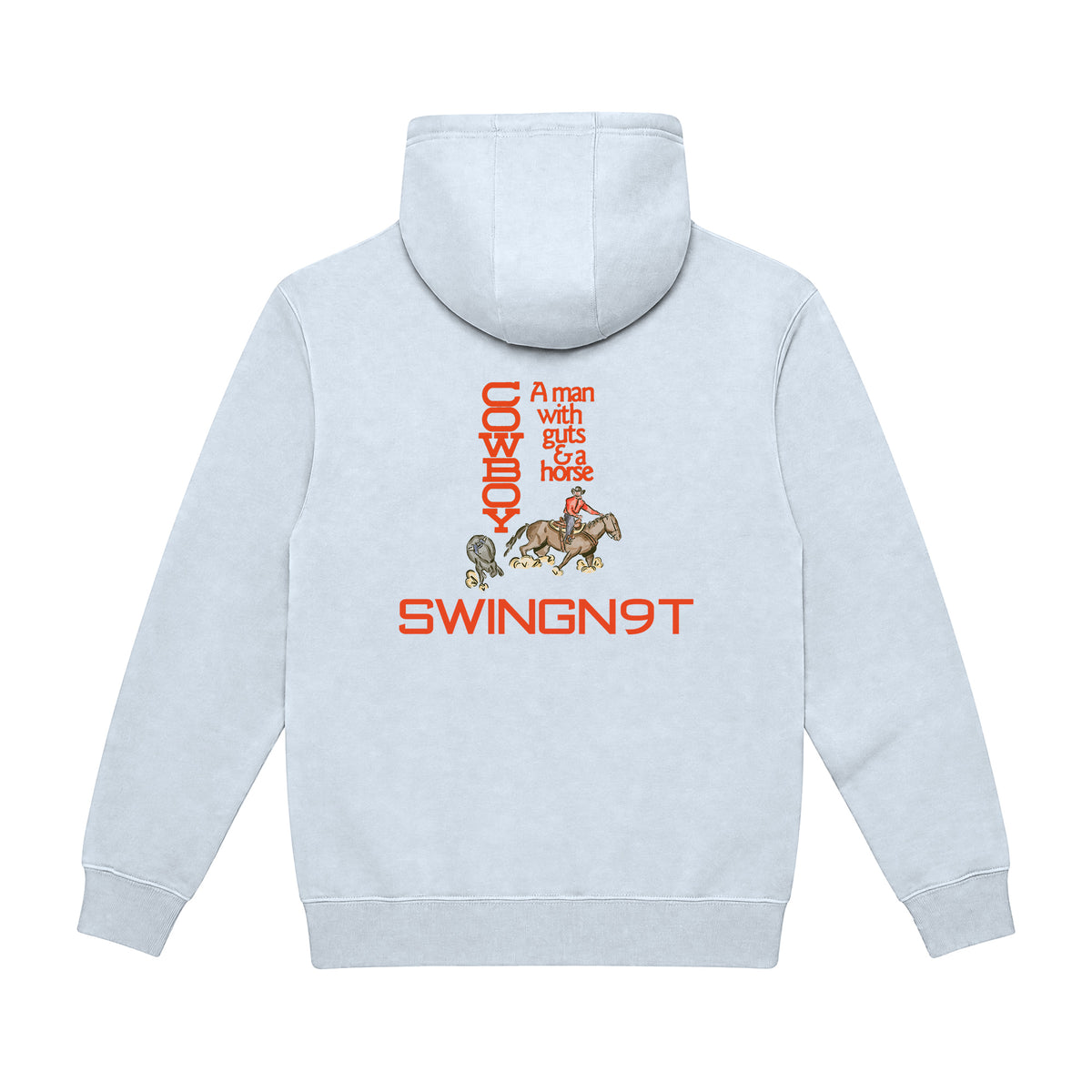 Cowboy Guts Hoodie / White / back on white