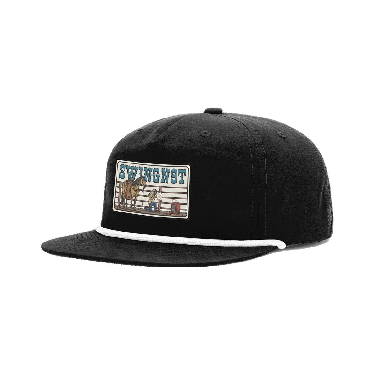 Welder Patch Richardson 256 Hat / Black/White / angle on white