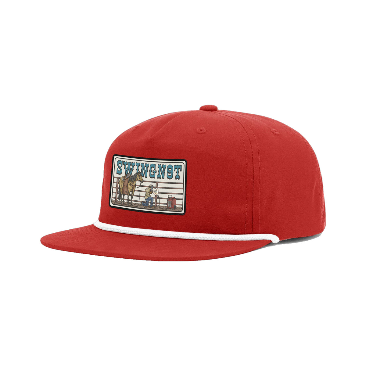 Welder Patch Richardson 256 Hat / Red/White / angle on white