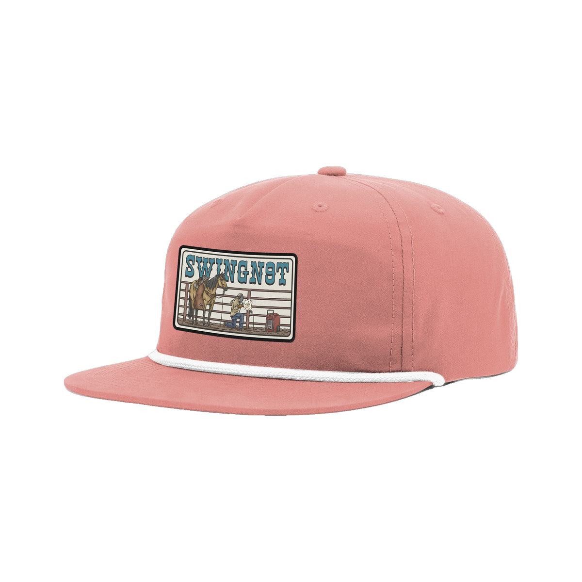 Welder Patch Richardson 256 Hat / Dusty Red/White / angle on white