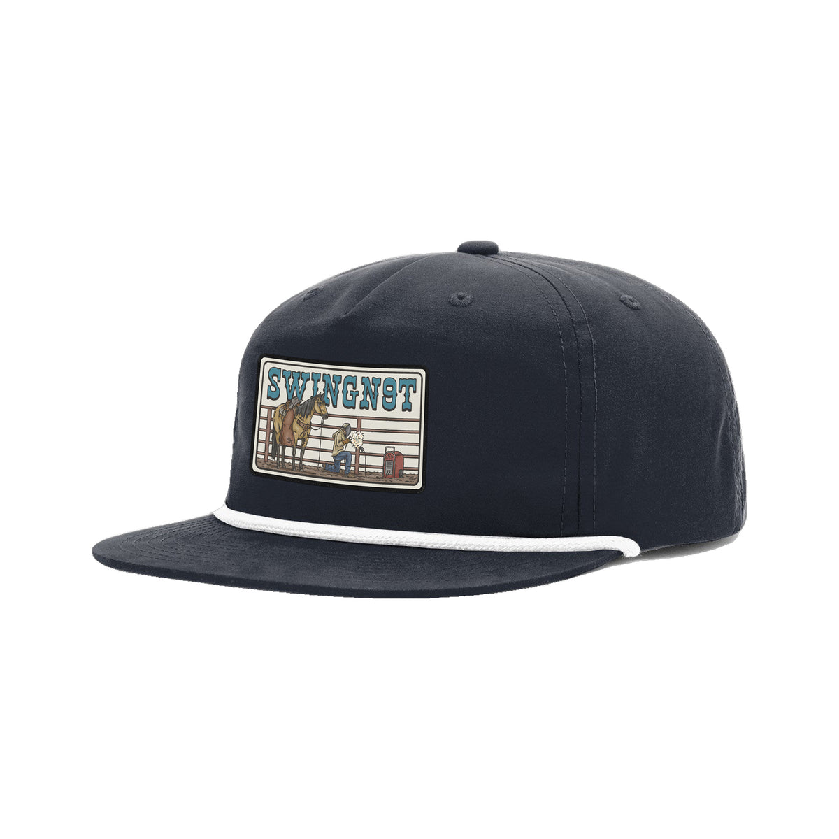 Welder Patch Richardson 256 Hat / Midnight Navy/White / angle on white